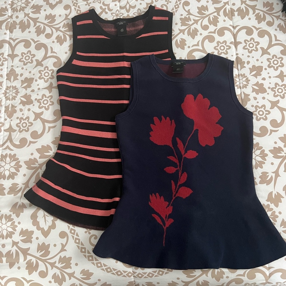 Ann Taylor factory peplum sleeveless tops